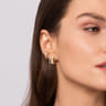 14K White  Yellow Gold Diamond And Bujukan With Scalloped Contour Single Huggie Earcuff - 0.1 ct