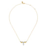 14K White  Yellow Gold Diamond Angel Wing Pendant Necklace - 0.19 ct