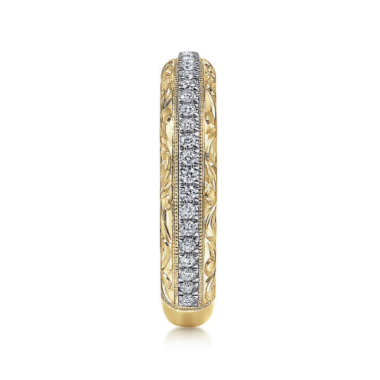 Fancy Wedding Ring in 14k Yellow/white Gold with Round Natural Diamond at Gabriel & Co. - Shot 4