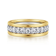 14K White-Yellow Gold Diamond Anniversary Band