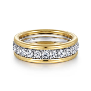 14K White-Yellow Gold Diamond Anniversary Band