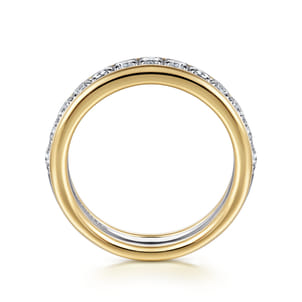 14K White-Yellow Gold Diamond Anniversary Band