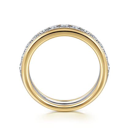 14K White-Yellow Gold Diamond Anniversary Band
