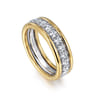 Fancy Wedding Ring in 14k Yellow/white Gold with Round Natural Diamond at Gabriel & Co.