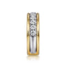 Fancy Wedding Ring in 14k Yellow/white Gold with Round Natural Diamond at Gabriel & Co.