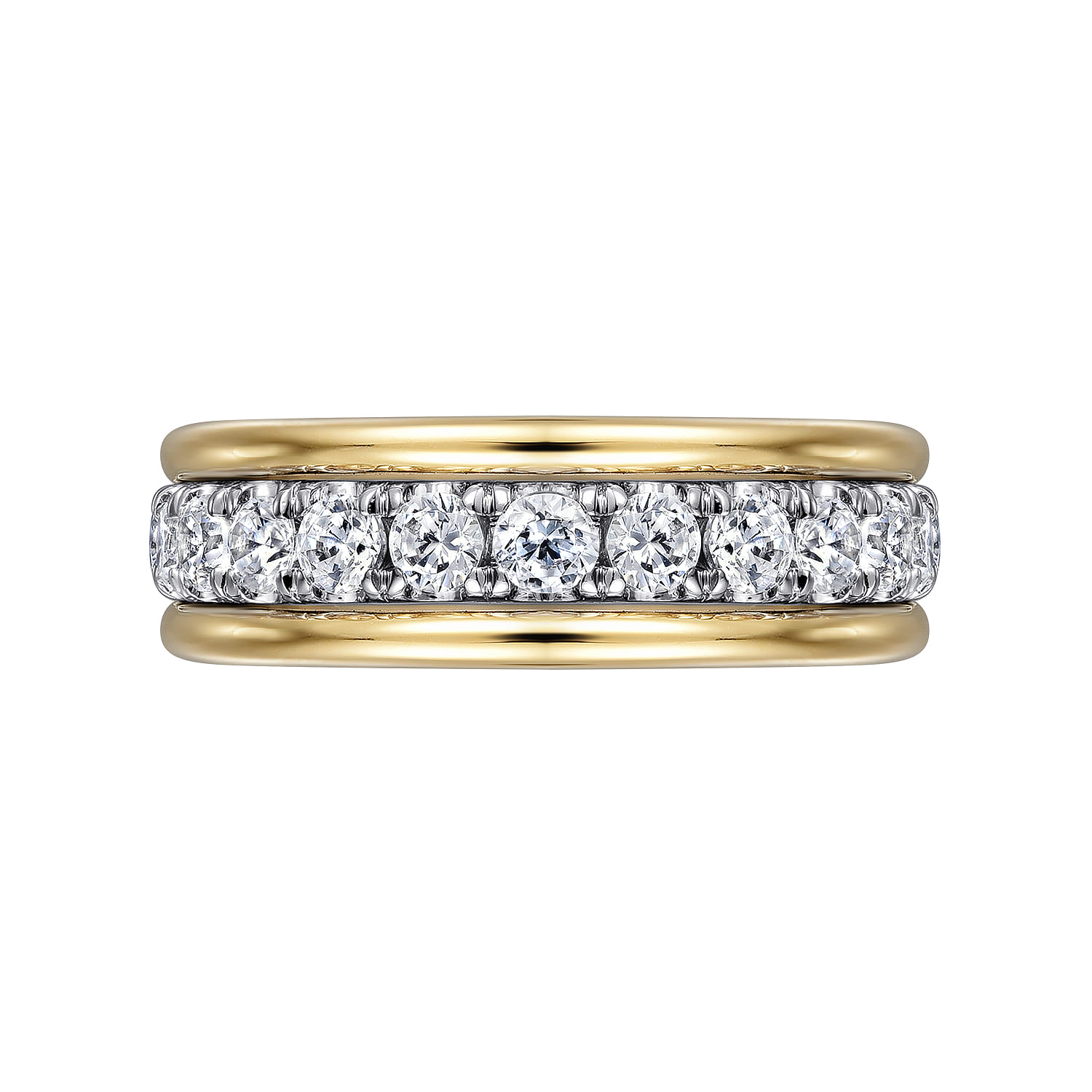 14K White-Yellow Gold Diamond Anniversary Band