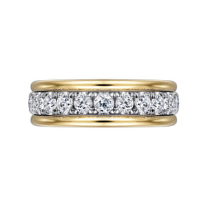 14K White-Yellow Gold Diamond Anniversary Band