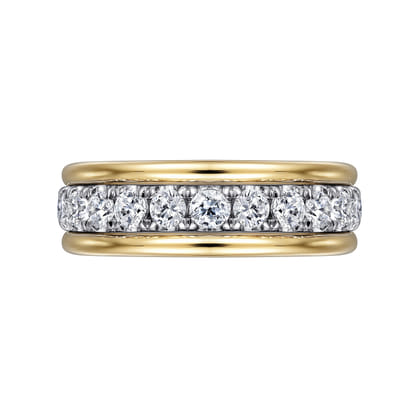 14K White-Yellow Gold Diamond Anniversary Band