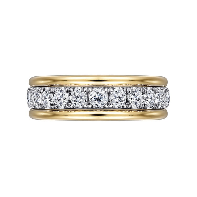 14K White-Yellow Gold Diamond Anniversary Band