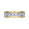 Fancy Wedding Ring in 14k Yellow/white Gold with Round Natural Diamond at Gabriel & Co.