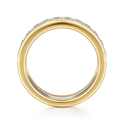 14K White-Yellow Gold Diamond Anniversary Band