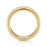 Fancy Wedding Ring in 14k Yellow/white Gold with Round Natural Diamond at Gabriel & Co.
