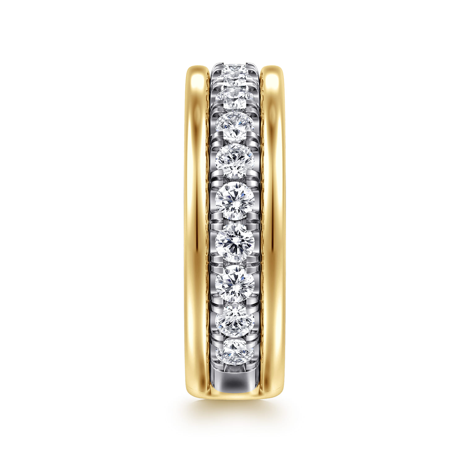Fancy Wedding Ring in 14k Yellow/white Gold with Round Natural Diamond at Gabriel & Co. - Shot 4