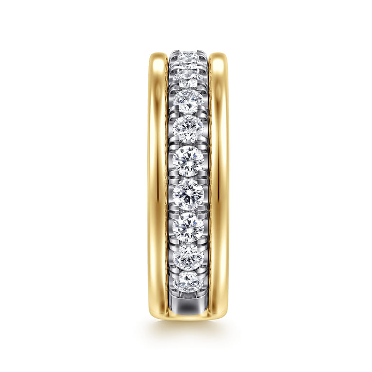 Fancy Wedding Ring in 14k Yellow/white Gold with Round Natural Diamond at Gabriel & Co. - Shot 4