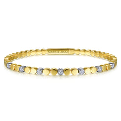 14K White-Yellow Gold Diamond Bangle