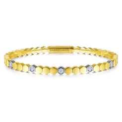 14K White-Yellow Gold Diamond Bangle