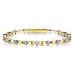 14K White-Yellow Gold Diamond Bangle
