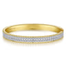 14K White-Yellow Gold Diamond Bangle - 1 ct