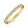 14K White-Yellow Gold Diamond Bangle - 1 ct