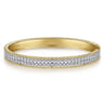 14K White-Yellow Gold Diamond Bangle - 1 ct