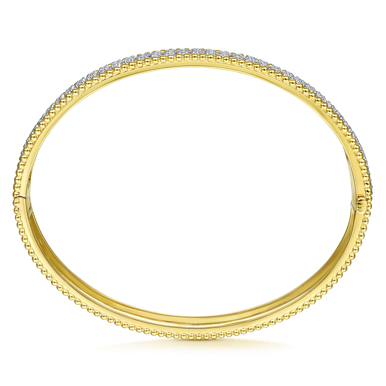 14K White-Yellow Gold Diamond Bangle - 1 ct - Shot 3