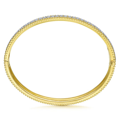14K White-Yellow Gold Diamond Bangle