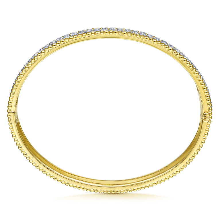 14K White-Yellow Gold Diamond Bangle - 1 ct - Shot 3