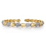 14K White  Yellow Gold Diamond Bangle - 0.57 ct