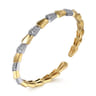 14K White  Yellow Gold Diamond Bangle - 0.57 ct