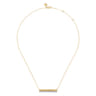 14K White Yellow Gold Diamond Bar Necklace with Diamond Cut Texture - 0.35 ct
