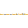 14K White  Yellow Gold Diamond Brush Finish Bamboo Tennis Bracelet - 0.5 ct