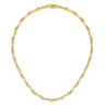 14K White  Yellow Gold Diamond Brush Finish Bamboo Tennis Necklace - 1.08 ct