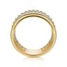 14K White-Yellow Gold Diamond Bujukan Easy Stackable Ring - 0.35 ct