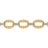 14K White-Yellow Gold Diamond Bujukan Link Tennis Bracelet - 0.31 ct