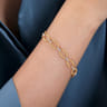 14K White-Yellow Gold Diamond Bujukan Link Tennis Bracelet - 0.31 ct