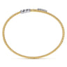 14K White  Yellow Gold Diamond Bypass Bangle Bracelet-Bujukan - 0.4 ct