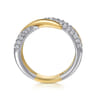 14K White Yellow Gold Diamond Bypass Ring - 0.55 ct