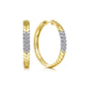 14K White-Yellow Gold Diamond Chevron Earrings - 0.4 ct