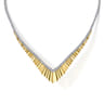 14K White  Yellow Gold Diamond Chevron Necklace - 2.5 ct