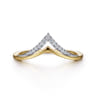 14K White  Yellow Gold Diamond Chevron Ring - 0.09 ct