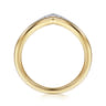 14K White  Yellow Gold Diamond Chevron Ring - 0.09 ct