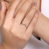 14K White  Yellow Gold Diamond Chevron Ring - 0.09 ct
