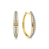 14K White  Yellow Gold Diamond Classic Hoop Earrings - 0.5 ct