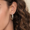 14K White  Yellow Gold Diamond Classic Hoop Earrings - 0.5 ct