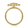 14K White  Yellow Gold Diamond Clover Ring - 0.35 ct