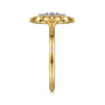 14K White  Yellow Gold Diamond Clover Ring - 0.35 ct