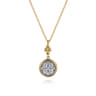 14K White  Yellow Gold Diamond Cluster Bujukan Drop Pendant Necklace - 0.5 ct