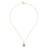 14K White  Yellow Gold Diamond Cluster Bujukan Drop Pendant Necklace - 0.5 ct