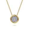 14K White-Yellow Gold Diamond Cluster Pendant Necklace - 0.25 ct