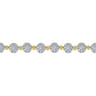 14K White-Yellow Gold Diamond Cluster Tennis Bracelet - 2.19 ct